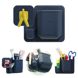 SILUNITY - Organizador de silicona montado en la pared, fabricado en Corea, última intervensión de BPA, almacenamiento con gancho, baño y sala de estar, control remoto y carrito de ducha (gancho para