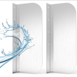 2Pcs 15" x 6" Stainless Steel Side Splash Guard - Wall Mount Splash Guard with Screws,Splash Sink Splash Protector for Kitchen Restaurant