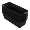 Gitany Black Plastic Baskets Set of 6, Rectangle Slim Storage
