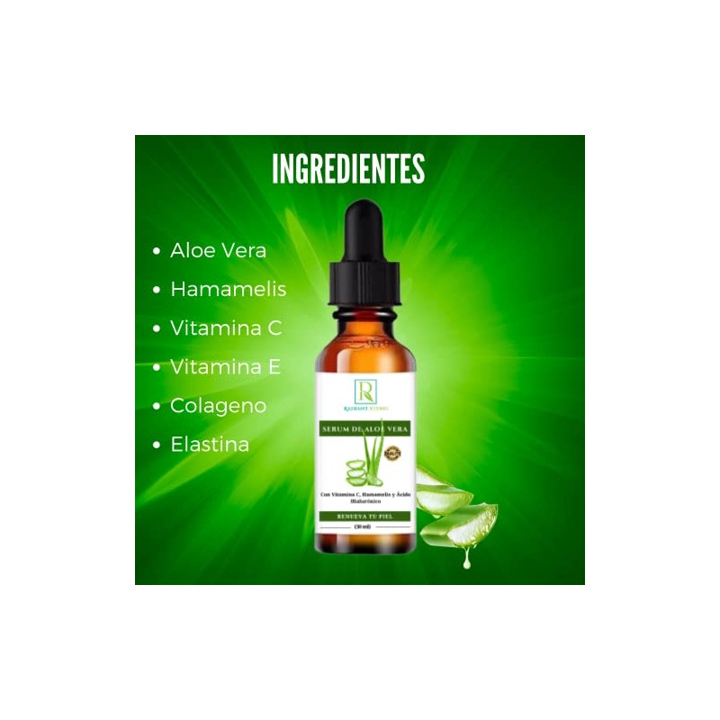 SERUM DE ALOE VERA CON VITAMINA C, HAMAMELISY ACIDO HIALURÓNICO