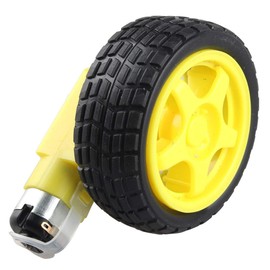 HALJIA Pack of 2 DC Drive Gear Motor Dual Shaft and Tyre Wheel Compatible with DC 3V-6V Arduino Smart Car Robot Projects