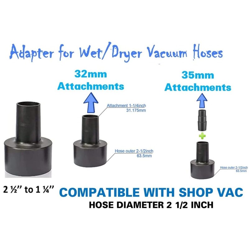 Universal Vacuum Hose Adapter Kit Reducer Attachment Set Converter from