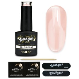TOUGH GIRLS | Gel Nail Polish | Includes Soak-off UV Gel Color, Buffer, File, Cuticle Stick & Nail Wipes (Salmon Pink)