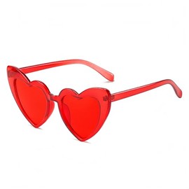 YOJUED Heart Sunglasses Vintage Cat Eyes Glasses Love Heart Shape Sunglasses Heart Glasses UV400 Protection, red/red