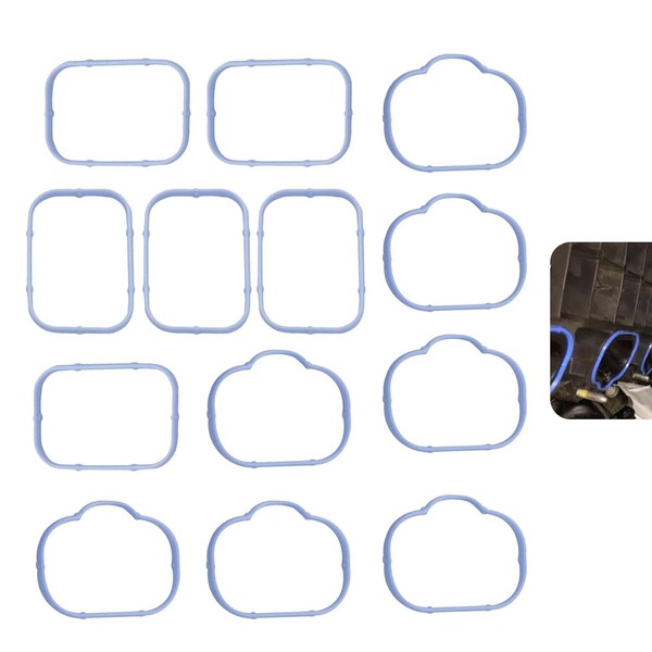 Polcatay 12 PCS Intake Manifold Gaskets, Upper and Lower Intake