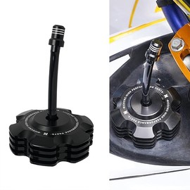 NICECNC Black Gas Fuel Cap with Breather Tube Compatible with Yamaha Raptor 700 700R 50 BW350 GRIZZLY 125 RT100 TTR110 TTR 110, Replacement for 2FJ-24610-00-00, 2FJ-24610-20-00, 2FJ-24610-10-00