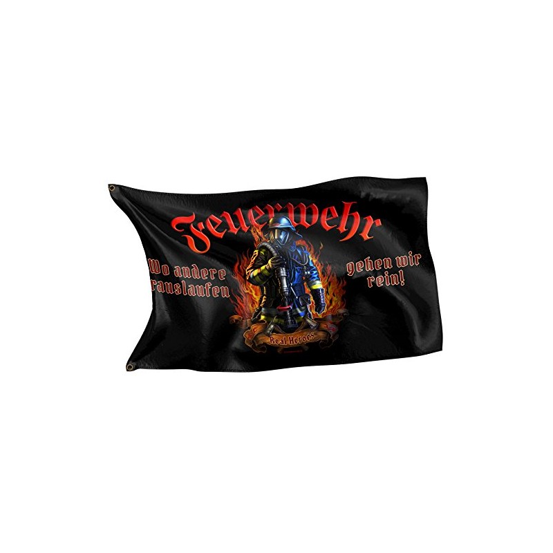 Rahmenlos® Design Flag: German Flag Fire Brigade Real Heroes