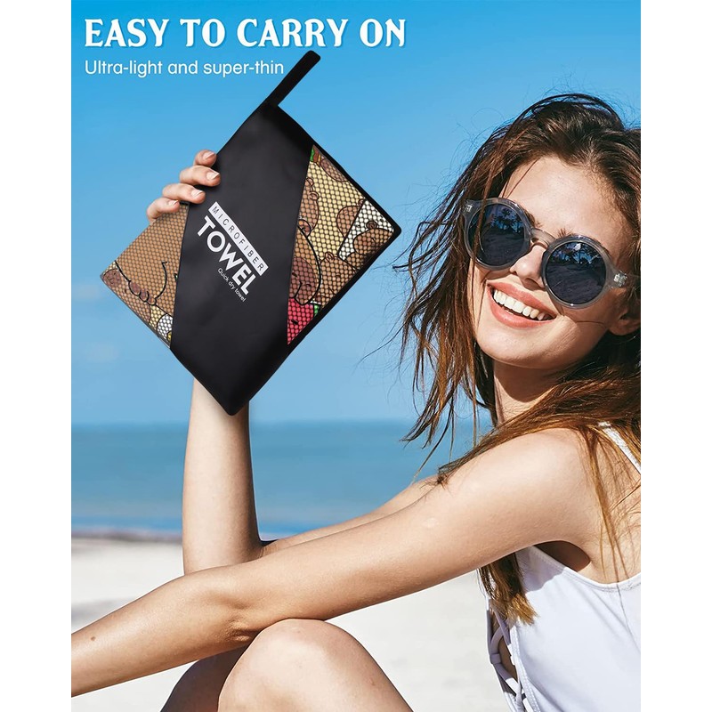 YISUMEI Oversized Microfiber Beach Towel Sand Free Quick Dry Lightweight