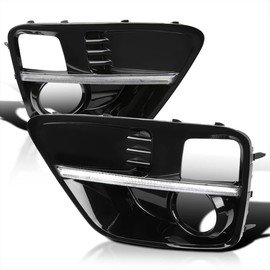 Spec-D Tuning Fog Light Covers Bezel w/Switchback Sequential LED DRL Compatible with Subaru WRX STI 2015-2017