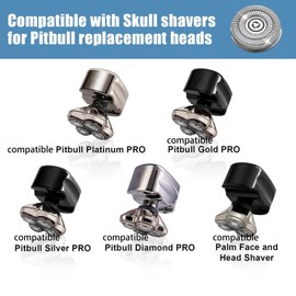 BESTBOMG Replacement Heads Compatible with Pitbull Silver and Gold PRO Shaver, Replacement Blade Compatible with Pitbull Platinum Pro Shaver (8)