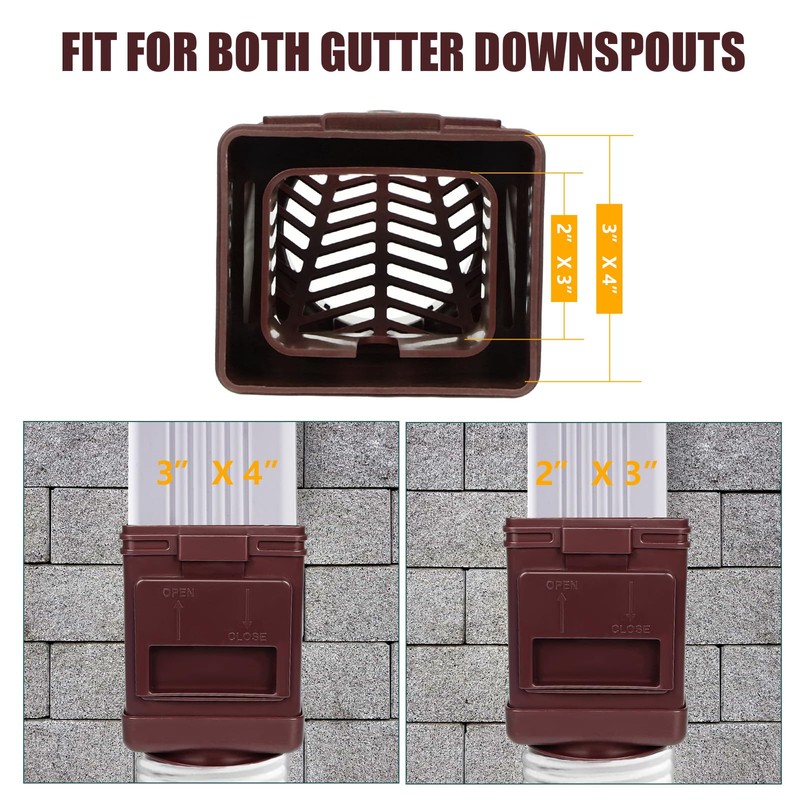 JXLXYY (2 Packs) Downspout Leaf Filter Downspout Cleanout,Leaf Removers, Gutter