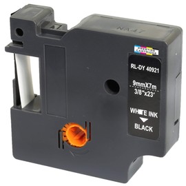 Cassette 40921 White on Black 9 mm x 7 m Label Tape Compatible with LabelManager LM 100 150 160 200 210D 260 280 300 350 350D 360D 400 420P 450 500TS PC PC2 PnP LabelWriter LW 400 450 Duo