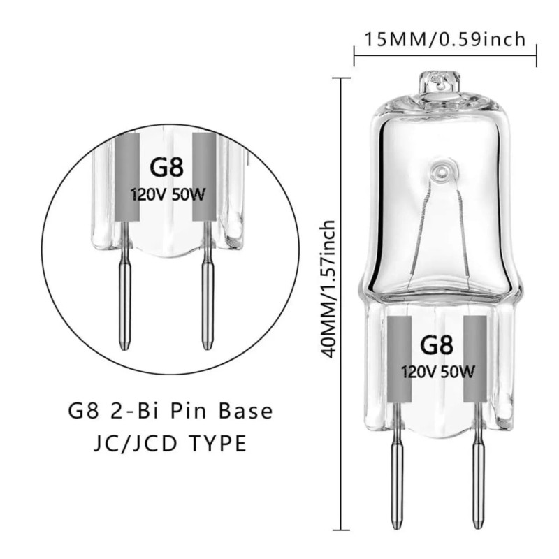 ERP 50W G8 120V T4 Halogen Bulb 120V