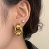 Clip On Earrings for Women Chunky Gold Silver Knot Stud