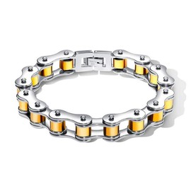 LAFATINA Stainless Steel Link Bracelet for Men Father's Day, Stainless Steel