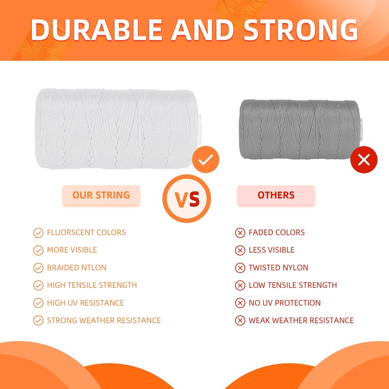 White Mason Line String 600 Feet #18 Braided Nylon Twine