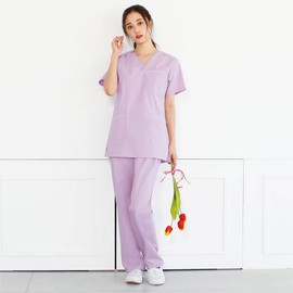 Nurse Scrubs Sweet Medical Nursing Lab Coat for Women, White x Navy (white base)