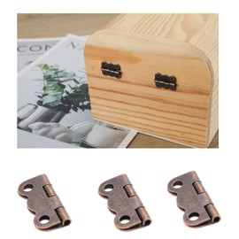 eMagTech 50 Pieces Vintage Butterfly Hinges Retro Box Hinges with 200 Pieces Screws Replacement Furniture Cabinet Drawer Door Hinges for Wooden Box 16x13mm Red Antique Copper