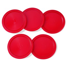 Glamorway Pack of 5 Red 2-inch Mini Air Hockey Table Pucks (2.5-inch)