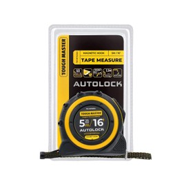 TOUGH MASTER Autolock Measuring Tape 5M, Sturdy Metric Tape Measure with Class II Accuracy, Nylon-Coated Steel Blade, Magnetic Ended Hook, Rubber Grip for Home DIY & Industrial Use (1)
