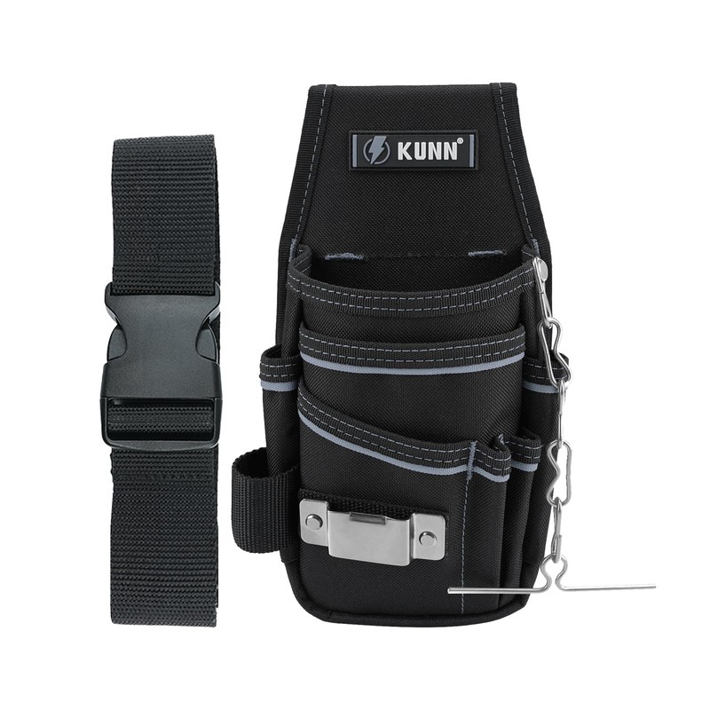 KUNN Tool Pouch,7-Pocket Electrician Pouch with Belt Clip,Tool Loop,Tape Thong