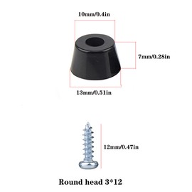 Pack of 20 Rubber Feet Anti Vibration Base Pad Stand YUTOU Rubber Feet Black Bumper Rubber Buffer with Metal Disc and Screws for Chopping Board Amplifier Cabinet Desk Couch (13 x 10 x 7 mm)