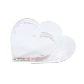 Rayher 46506000 Acrylic Picture Frame with Snow Globe Effect, Glitter Shake Frame for Photo with Magnetic Closure, Heart-Shaped 9.4 x 2.4 x 9.4 cm