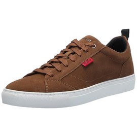 HUGO Essential Cupsole Suede Low Top Sneaker, Brown Butter, 12