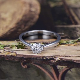 JXSJEW Cubic Zirconia 925 Sterling Silver Flower Shape Created Diamond for Women Wedding Anniversary (8)