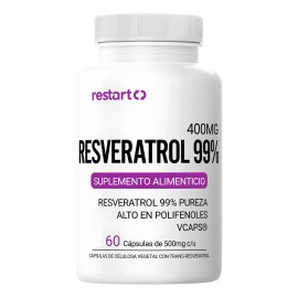 Trans Resveratrol 99 400mg Con Polifenoles Trans-resveratrol Puro - Cpsulas Vcaps Vitaminas Mujer  Hombre - Antioxidante - Resveratrol 400mg - 60...  