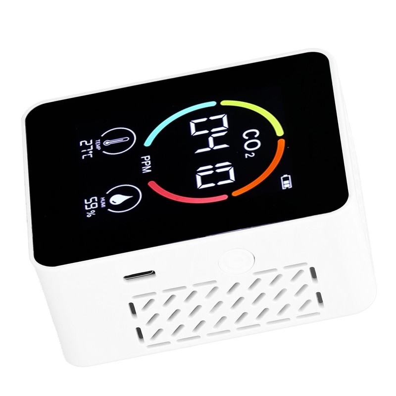Carbon Dioxide Detector Semiconductor USB Charging LCD Temperature Humidity Detection