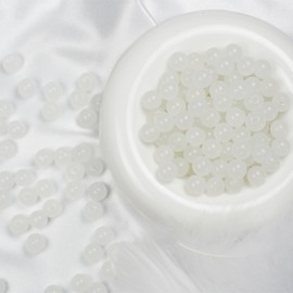 Jabrand 145pcs Glass Beads, 8mm Glass Beads for Barcelet and Jewelry Making DIY Crafts (White)