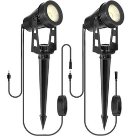 HUAEU Garden Lighting, 3 Metres, 2-in-1 LED Floor Spotlight, Outdoor Warm White, 3000 K, 12 V, IP65 Waterproof Garden Lamp with Plug, Path Lighting for Patio, Party, Outdoor, Garden