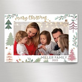 Christmas Photo Magnet Cards Customized family Name - Custom Photo Magnet Christmas Gift - Fridge Magnet