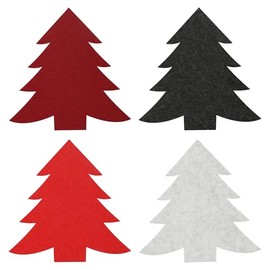 12 x Felt Decoration Christmas Tree 18.5 x 19 cm - 4 Colours - Felt Decoration - Felt Tree Decoration - Felt Christmas Tree - Christmas Decoration - Felt Coasters