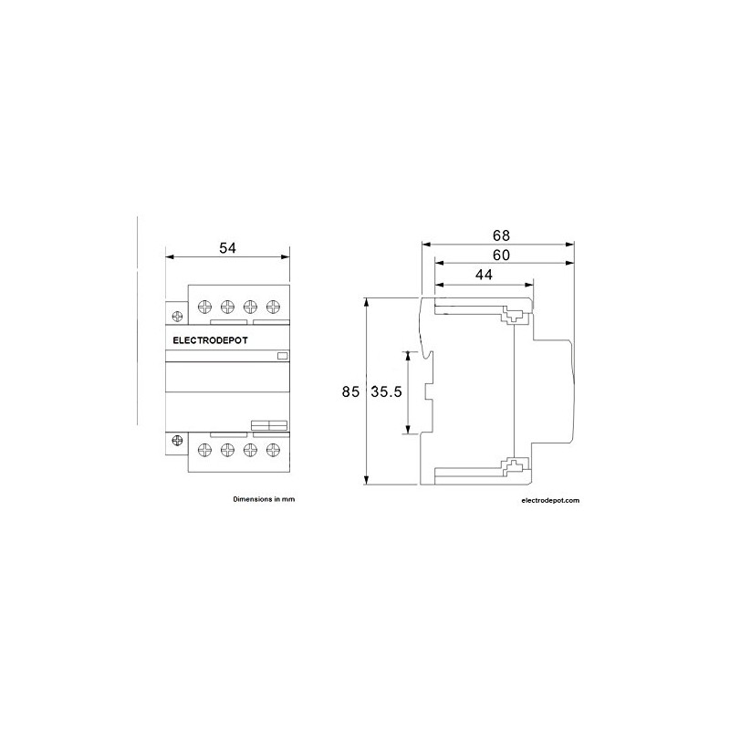 50 Amp 4 Pole Contactor Normally Open (N/O) 120V Coil,