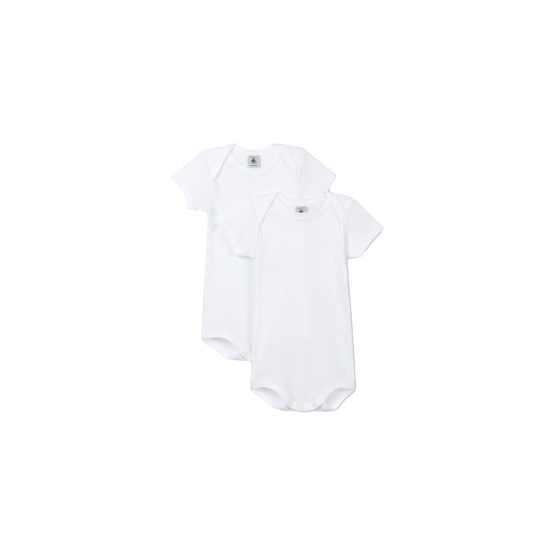 Petit Bateau Unisex Baby Short-Sleeved Bodysuit with Stripes (Pack of