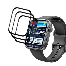 Tznzxm [3 Pack] Screen Protector Compatible with TOZO S6 Smartwatch, Full Coverage 3D Curved Edge Frame Case Friendly Anti Scratch HD Clear Film for TOZO S6 1.85" Smart watch