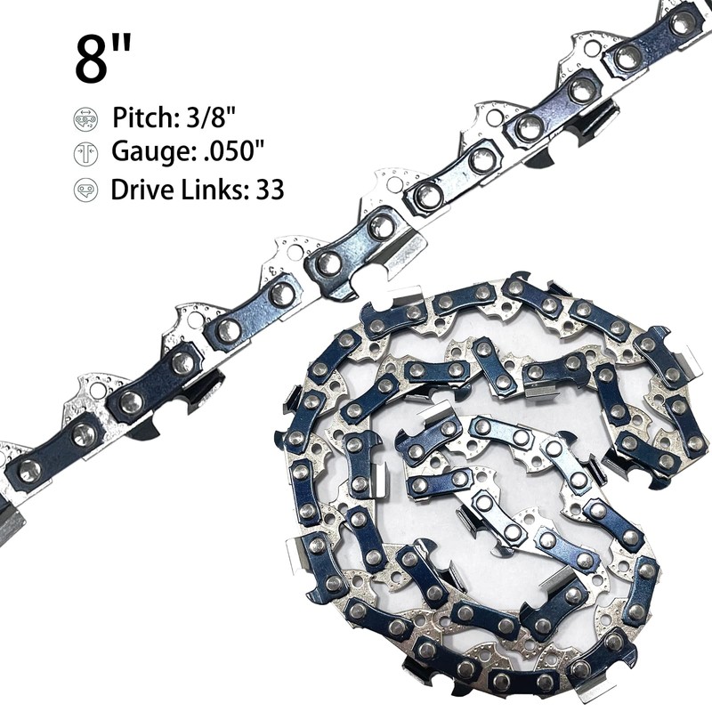 2PC 8 Inch Polesaw Chain for Sun Joe SWJ800E SWJ806E