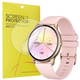 onetuo Screen Protector Compatible with GRV Round Smartwatch 1.28 Inch, HD Clear Flexible TPU Film [Bubble-Free] [Compatible with Case] [Premium Quality] Screen Protector (Pack of 6)