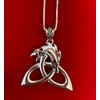 Jewelry Trends Celtic Dragon Trinity Knot Sterling Silver Pendant Necklace