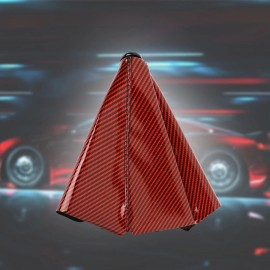 Unbranded JDM Red Carbon Fiber Shift Boot Stitch For Gear Cover MT/AT Shifter Shift Knob