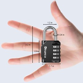 Disecu 2 Pack 4 Digit Combination Lock and Outdoor Waterproof Padlock for School Gym Locker, Sports Locker, Hasp Storage, Fence, Gate, Case, Toolbox (Black and Silver)