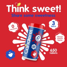 Canderel Sweetener Zero Calorie 650 Tablets - Pack of 3 (1950 tablets)