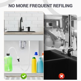 Sink Soap Dispenser, 47" with Check Valve Extension Tube Kit, No Need to Fill The Little Bottle Again