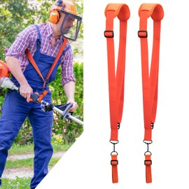 YOUSHARES Orange Strimmer Harness - Mower Harness Strap Trimmer Shoulder Strap Nylon Belt for Brushcutter & Strimmer Compatible with Most Grass Trimmer (2PCS)