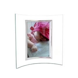 CAPESTORE Curved 4x6 Concave Glass Photo Frame - Gift Idea (Clear, 4x6, Vertical)