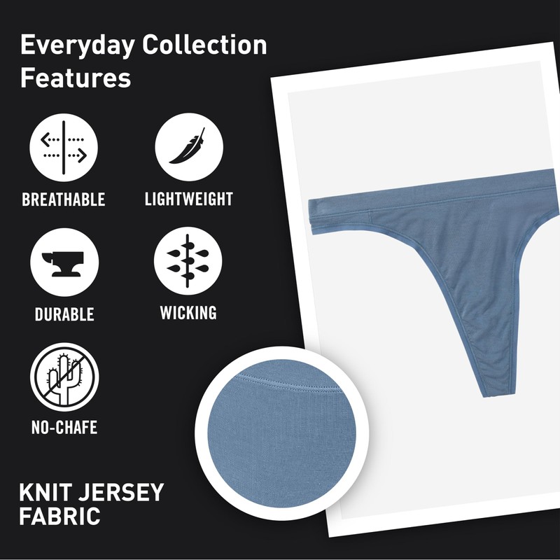 ExOfficio Women's Everyday Thong – Breathable, Lightweight Travel Underwear, Pond