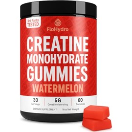 Gomitas de monohidrato de creatina | 60 porciones | 5g de monohidrato de creatina por porción | 120 gomas de creatina