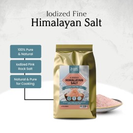 Pacific Pelican Iodized Himalayan Pink Salt | Fine Grain, 2 lbs | Pack of 2